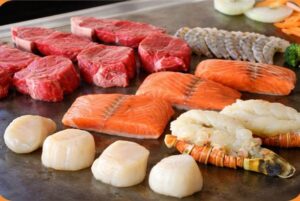 Fresh seafood for private hibachi catering in Arizona