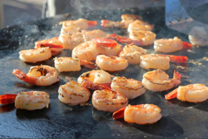 Hibachi shrimp cooked fresh at a private Arizona event