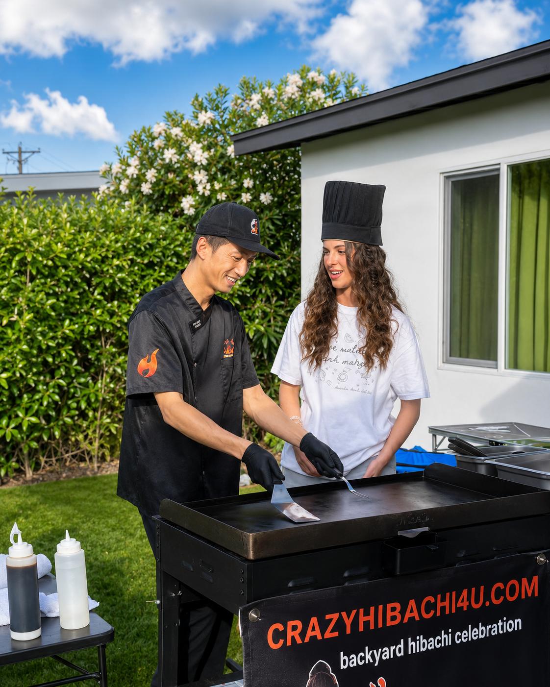 Yummy Hibachi 4U chef creating a private hibachi experience in Arizona
