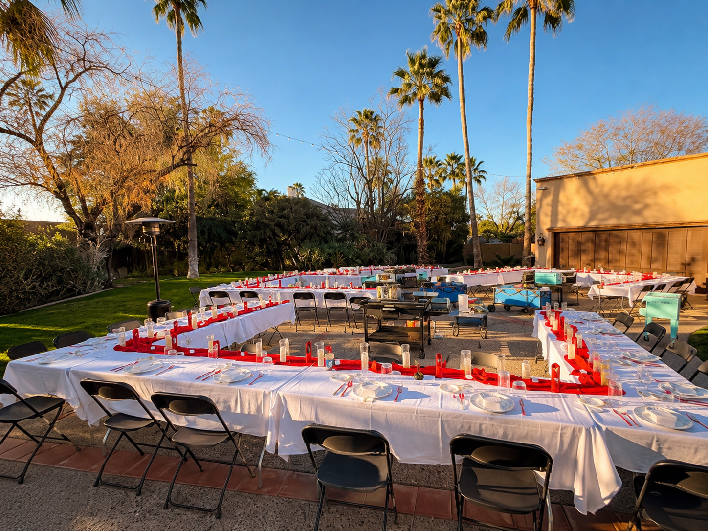 Large outdoor hibachi event setup by Crazy Hibachi 4U in Arizona