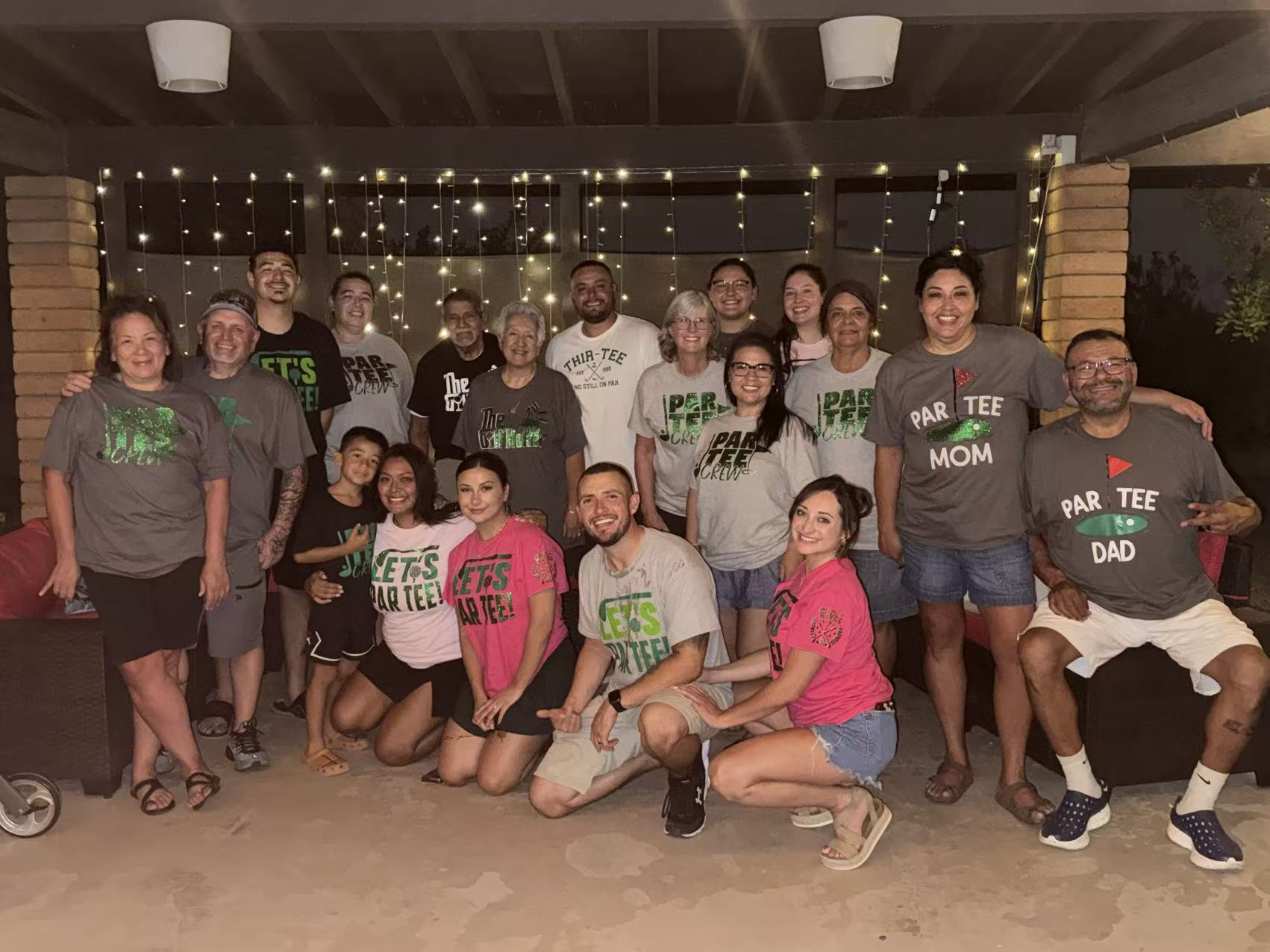 Guests celebrating at a mobile hibachi event