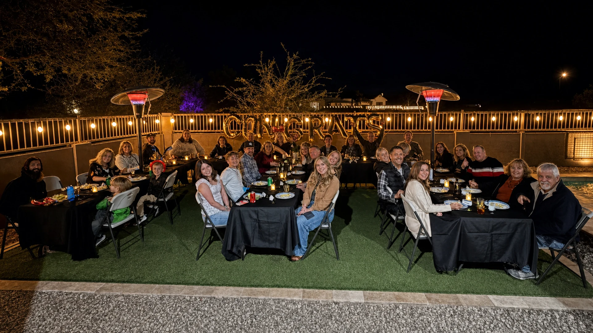 Apache Junction group celebrating after hibachi dinner